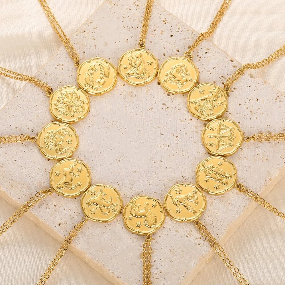 Zodiac Sign Necklace - Gold