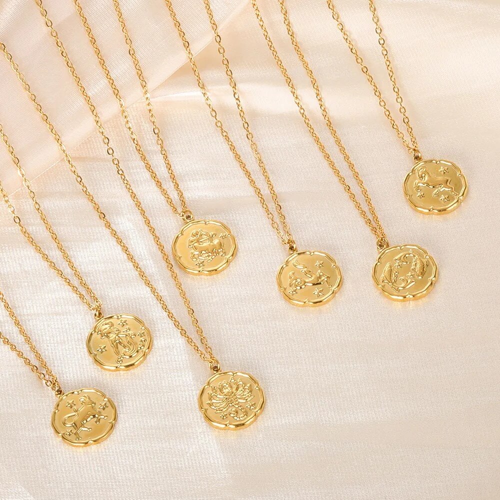 Zodiac Sign Necklace - Gold