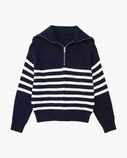 Striped Zip Up Sweater