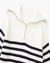 Striped Zip Up Sweater