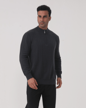 100% Cashmere Ribbed Half Zip