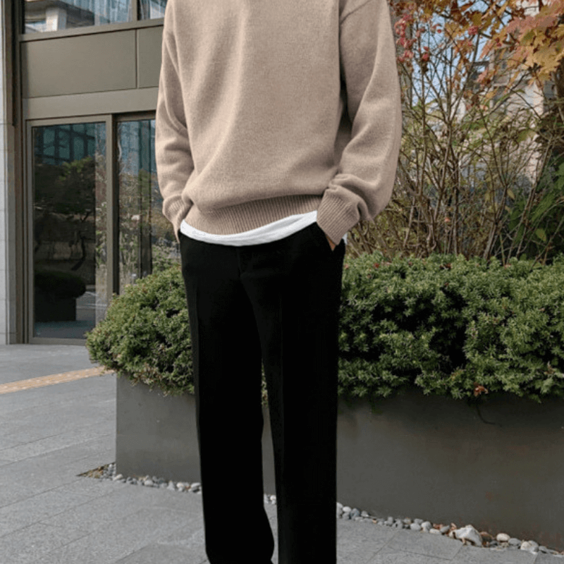 Woolen Button Half Zip