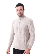 100% Cashmere Woven Half Zip