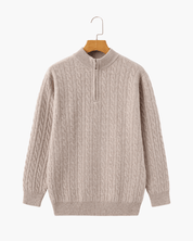 100% Cashmere Woven Half Zip